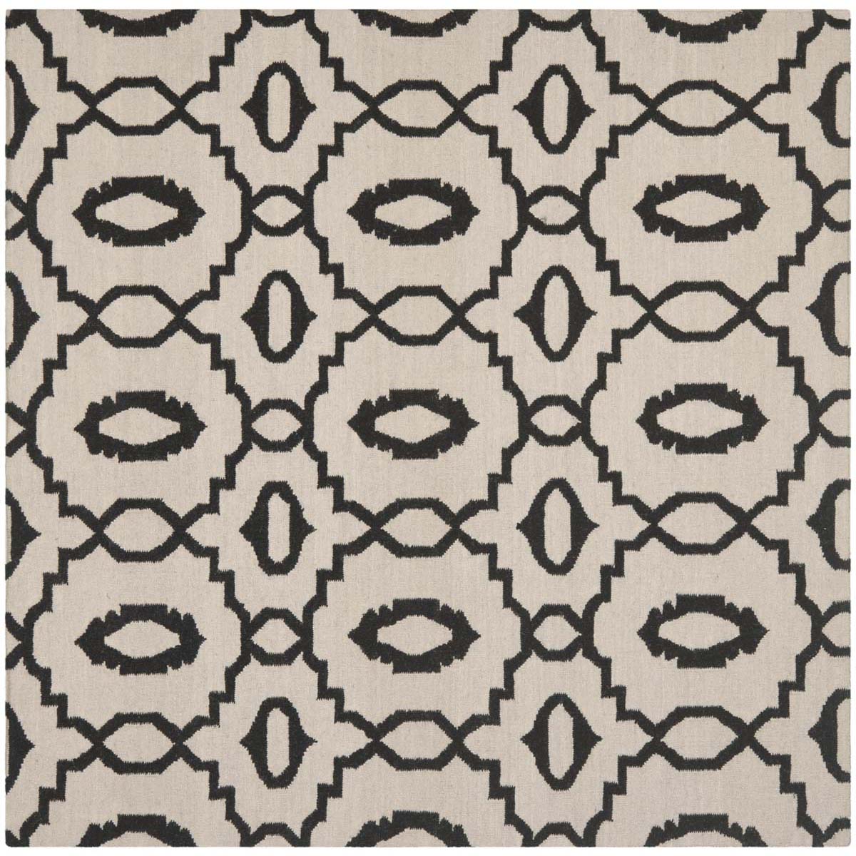 Safavieh Dhurries 205 Rug, DHU205 - Ivory / Black