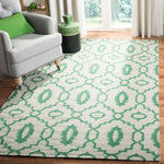 Safavieh Dhurries 205 Rug, DHU205 - Ivory / Green