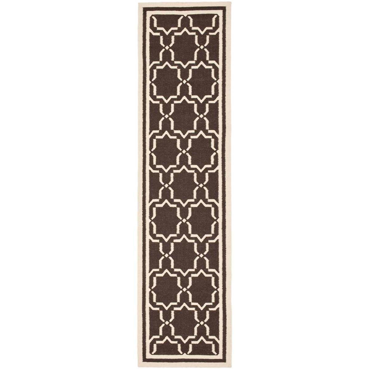 Safavieh Dhurries 545 Rug, DHU545 - Chocolate / Ivory