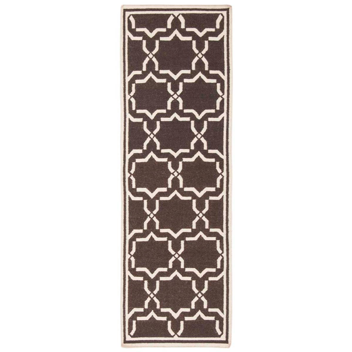 Safavieh Dhurries 545 Rug, DHU545 - Chocolate / Ivory