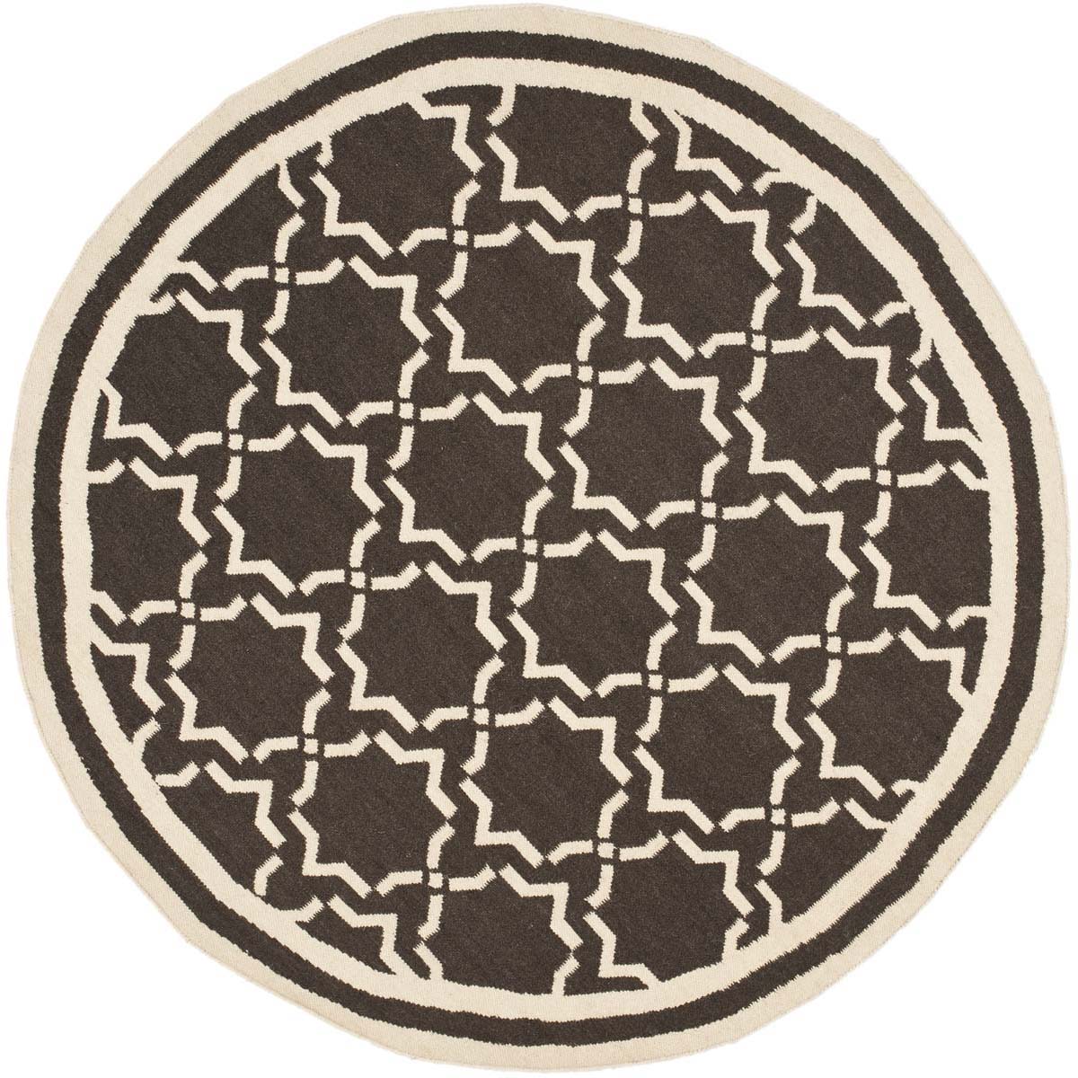 Safavieh Dhurries 545 Rug, DHU545 - Chocolate / Ivory