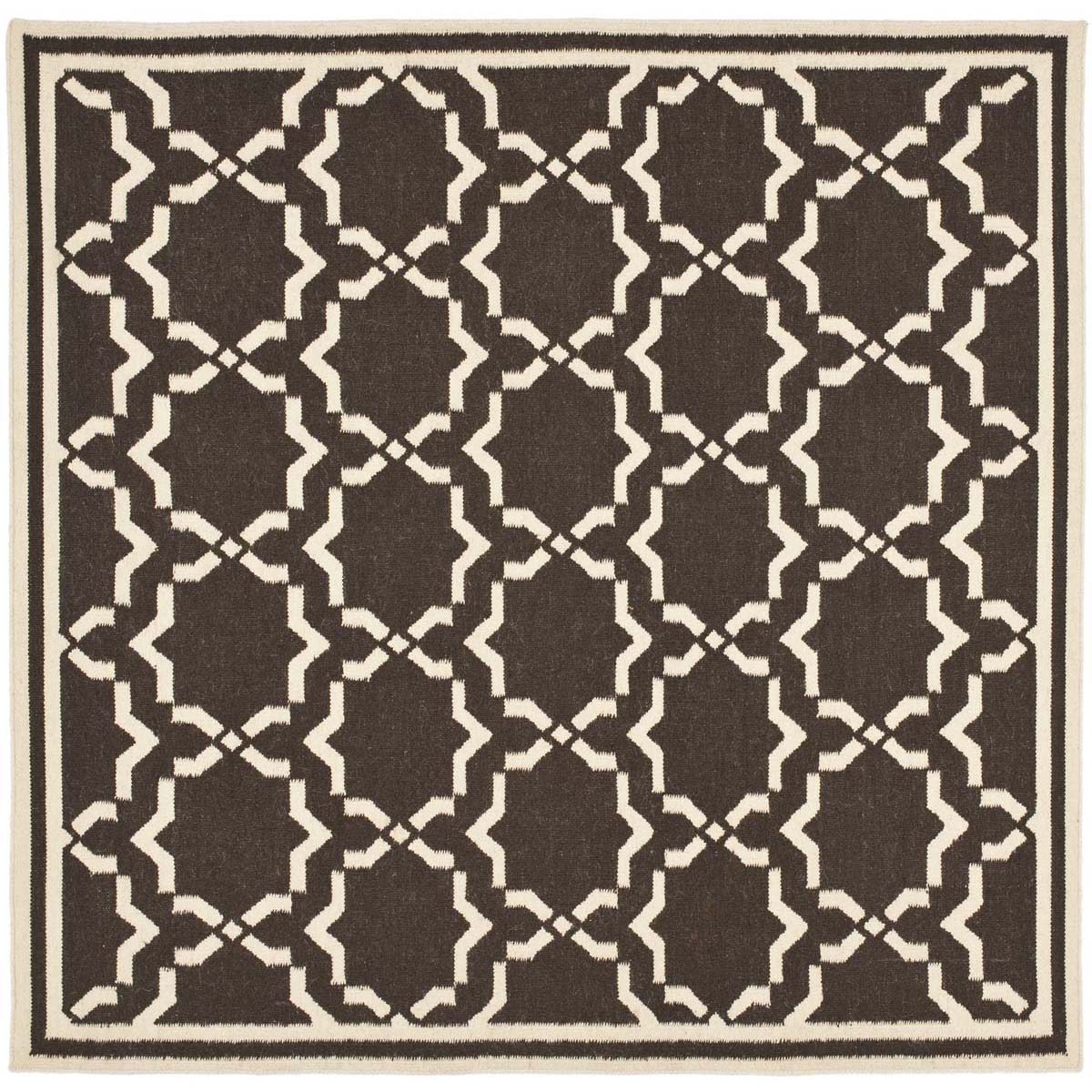 Safavieh Dhurries 545 Rug, DHU545 - Chocolate / Ivory