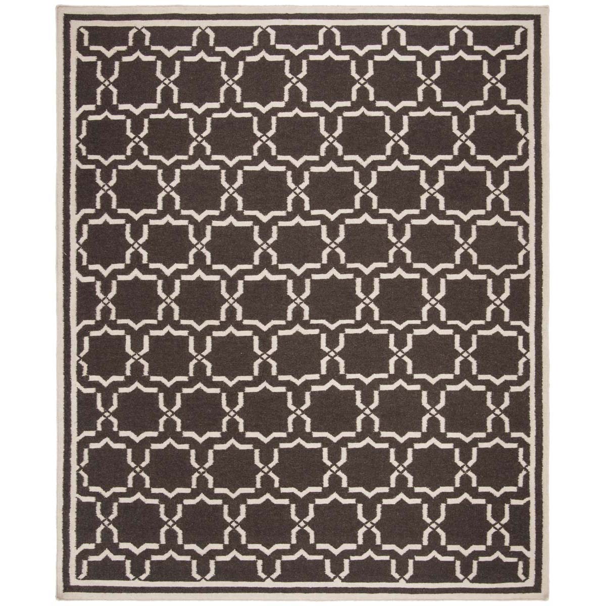 Safavieh Dhurries 545 Rug, DHU545 - Chocolate / Ivory