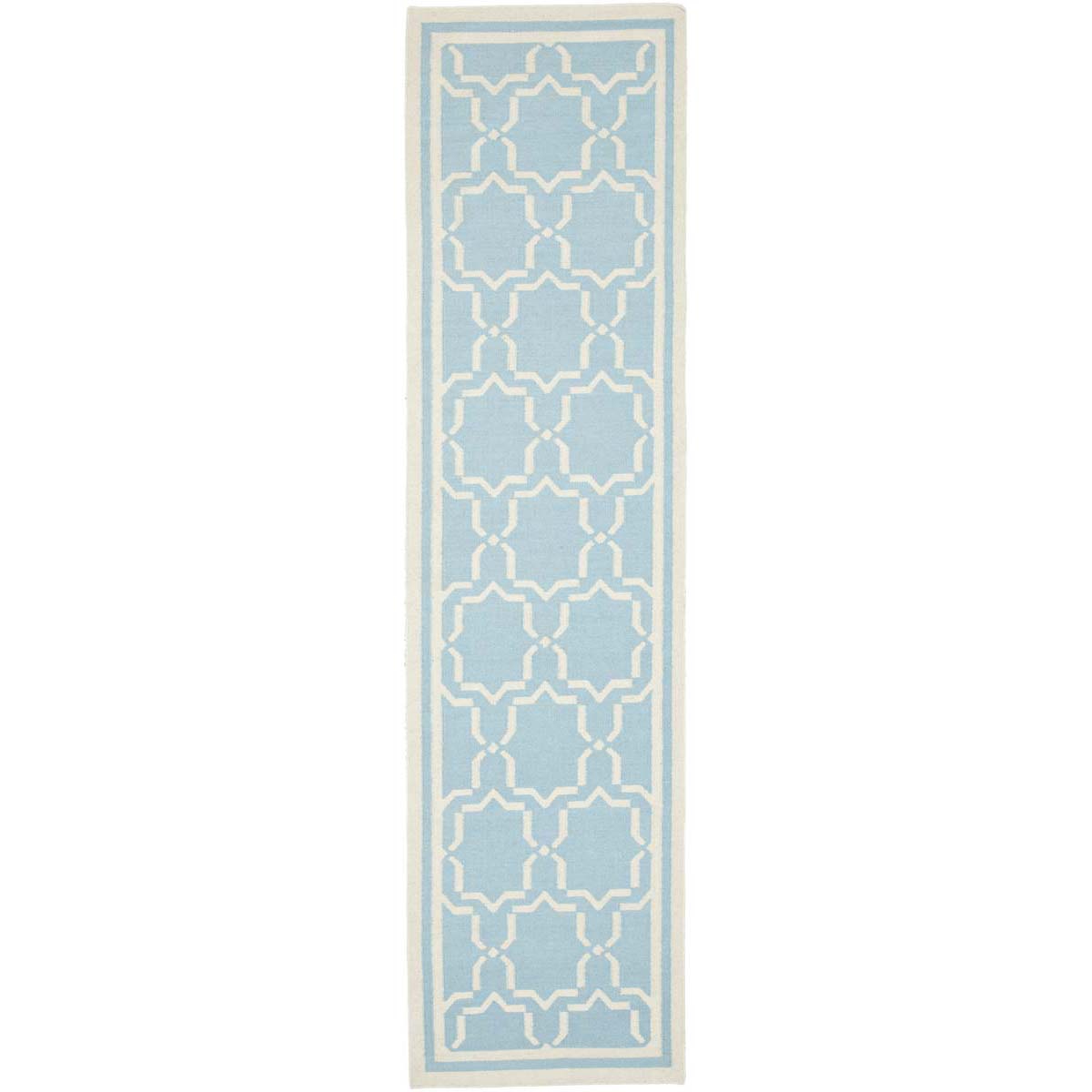 Safavieh Dhurries 545 Rug, DHU545 - Light Blue / Ivory