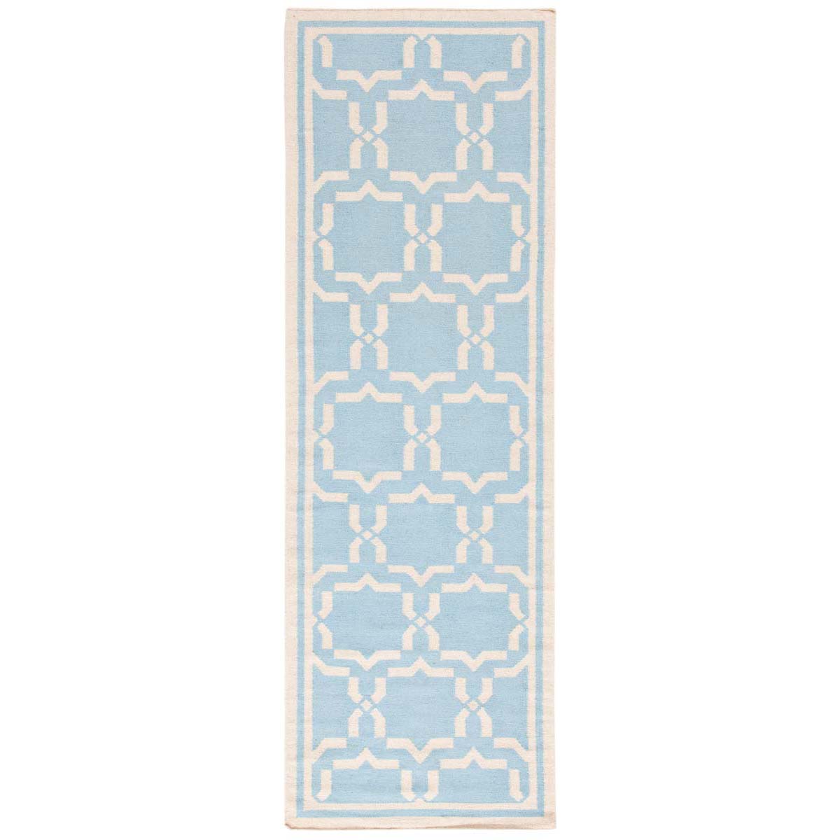 Safavieh Dhurries 545 Rug, DHU545 - Light Blue / Ivory