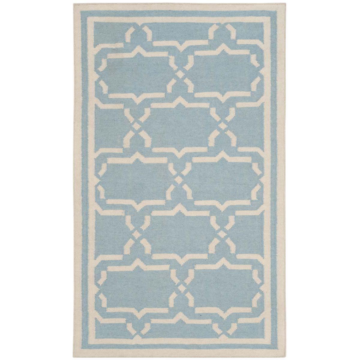 Safavieh Dhurries 545 Rug, DHU545 - Light Blue / Ivory