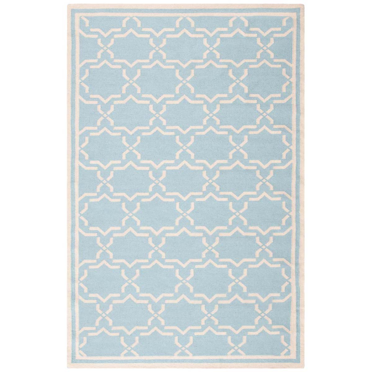 Safavieh Dhurries 545 Rug, DHU545 - Light Blue / Ivory