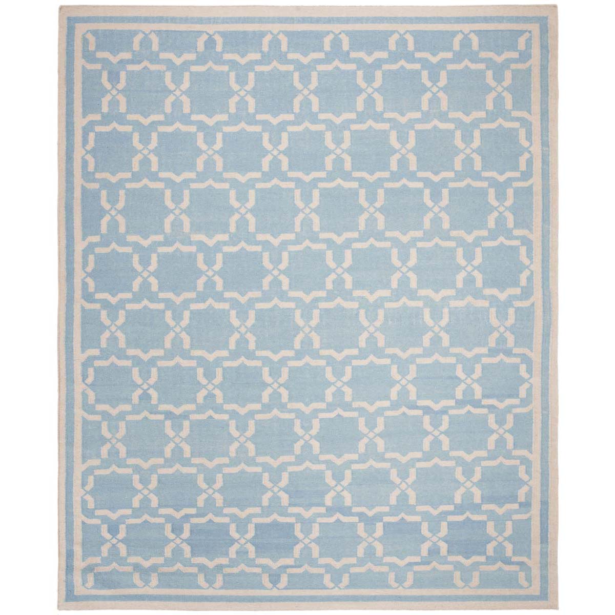 Safavieh Dhurries 545 Rug, DHU545 - Light Blue / Ivory