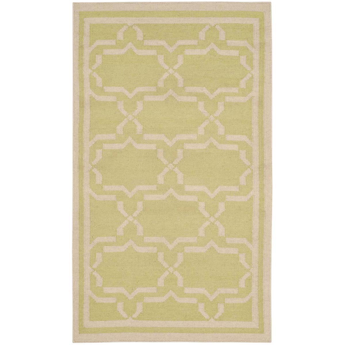 Safavieh Dhurries 545 Rug, DHU545 - Light Green / Ivory