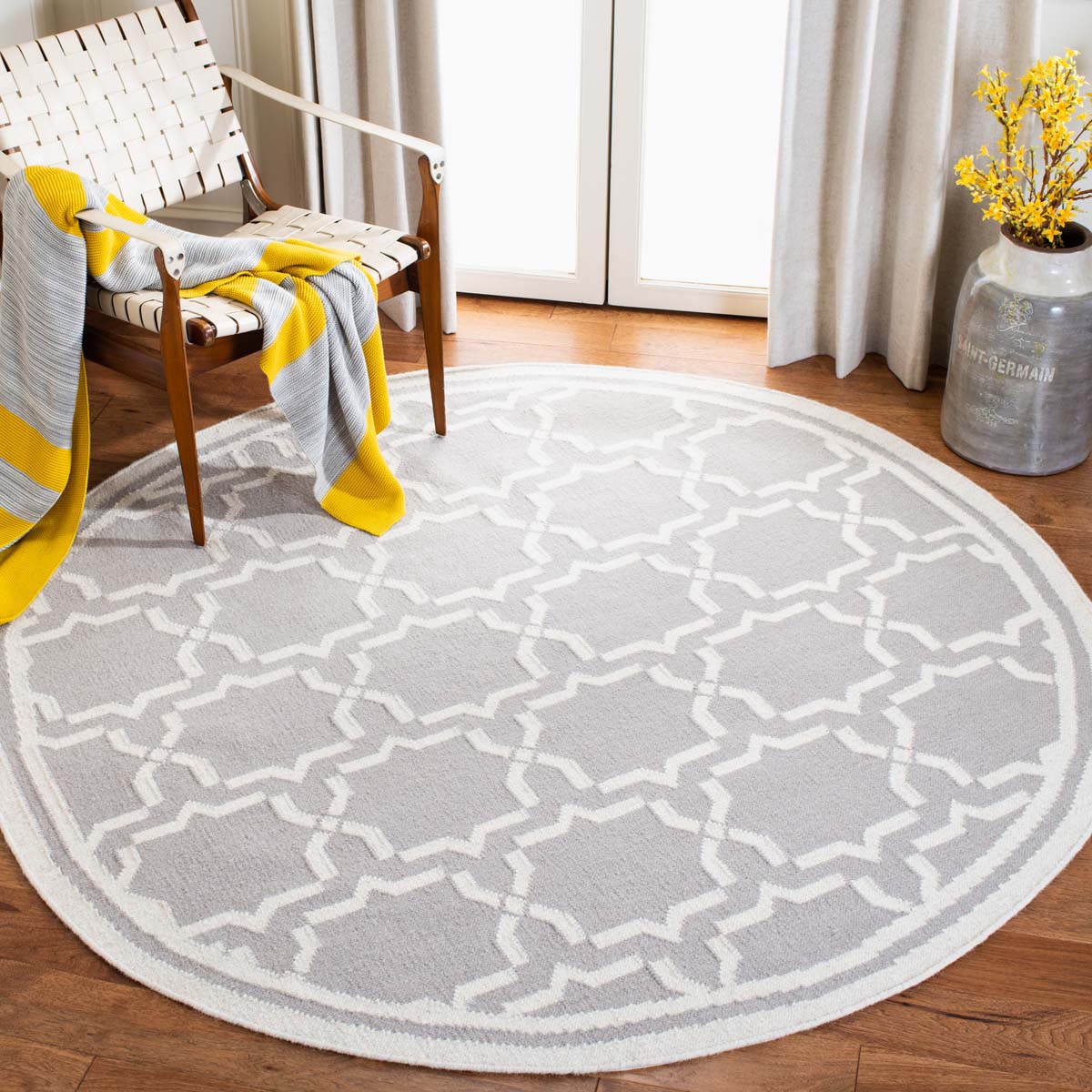 Safavieh Dhurries 545 Rug, DHU545 - Grey / Ivory