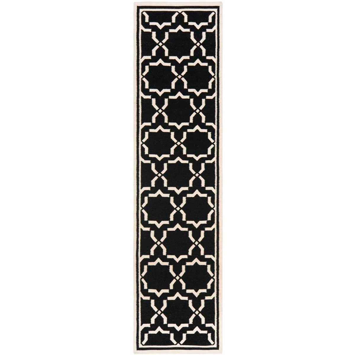 Safavieh Dhurries 545 Rug, DHU545 - Black / Ivory