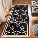 Safavieh Dhurries 545 Rug, DHU545 - Black / Ivory