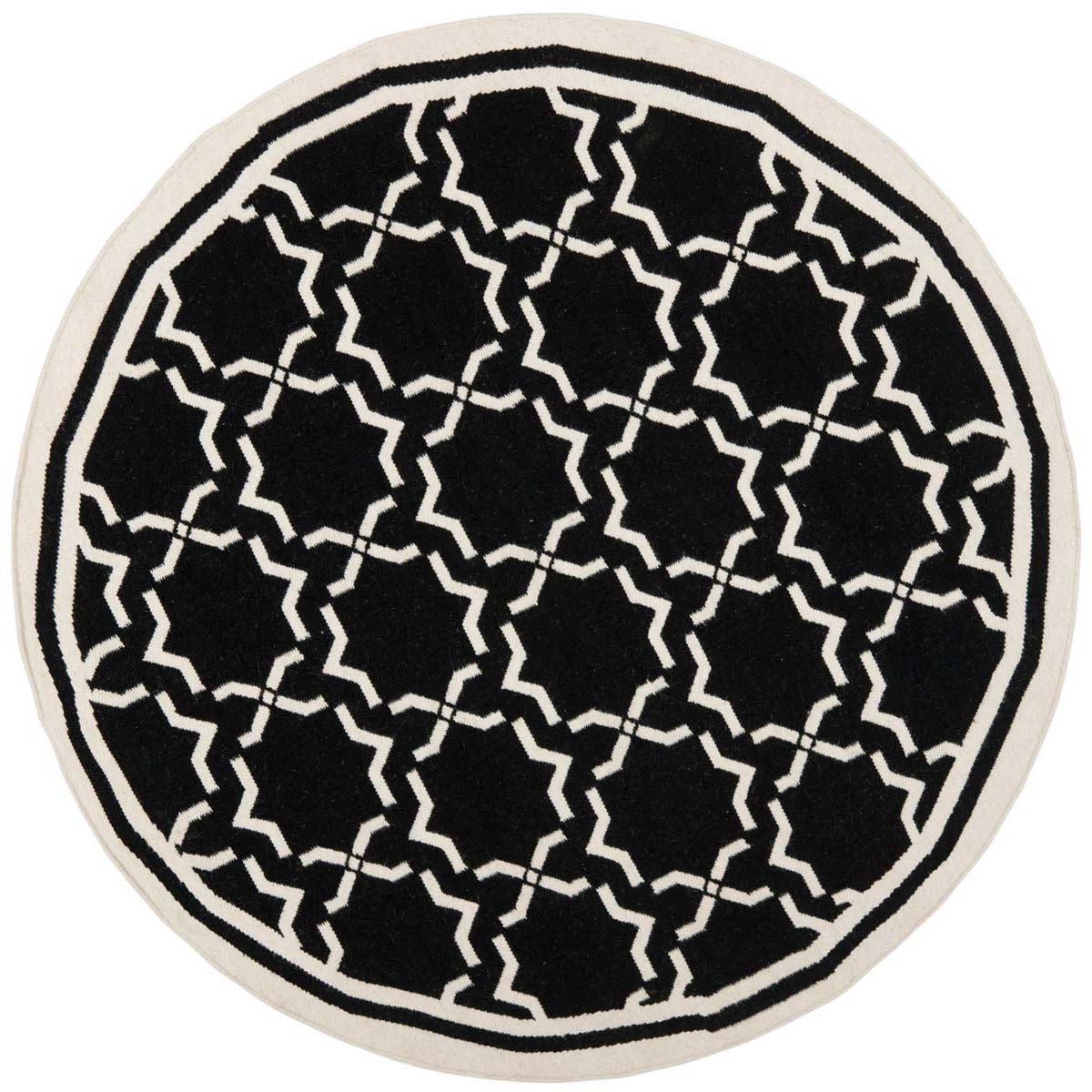 Safavieh Dhurries 545 Rug, DHU545 - Black / Ivory