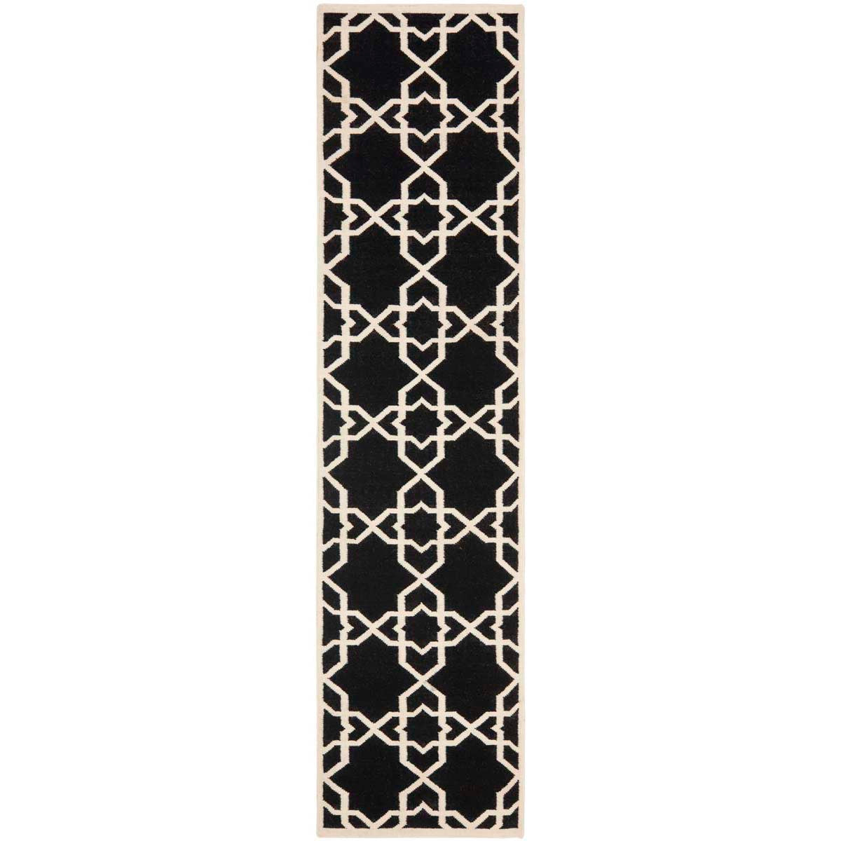 Safavieh Dhurries 548 Rug, DHU548 - Black / Ivory