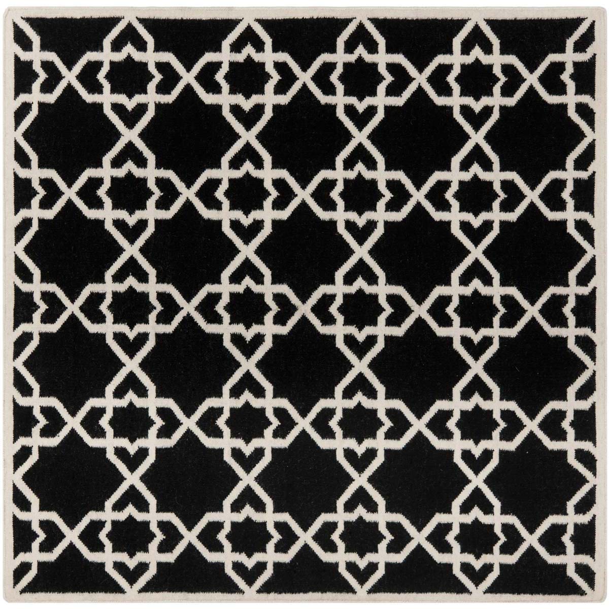 Safavieh Dhurries 548 Rug, DHU548 - Black / Ivory