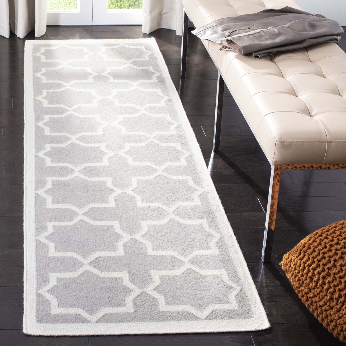 Safavieh Dhurries 549 Rug, DHU549 - Grey / Ivory