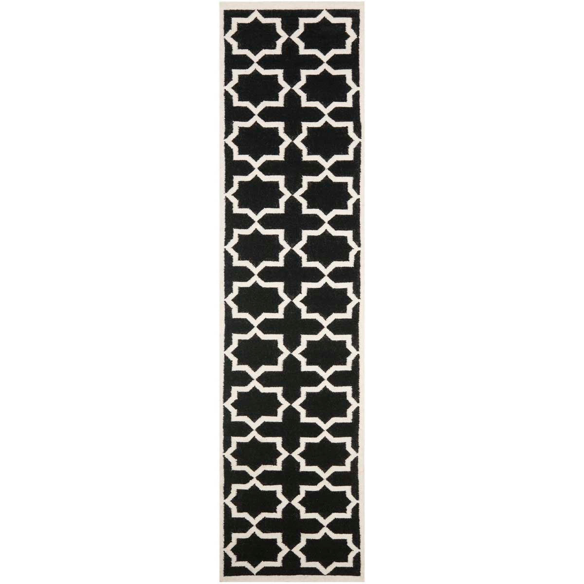 Safavieh Dhurries 549 Rug, DHU549 - Black / Ivory