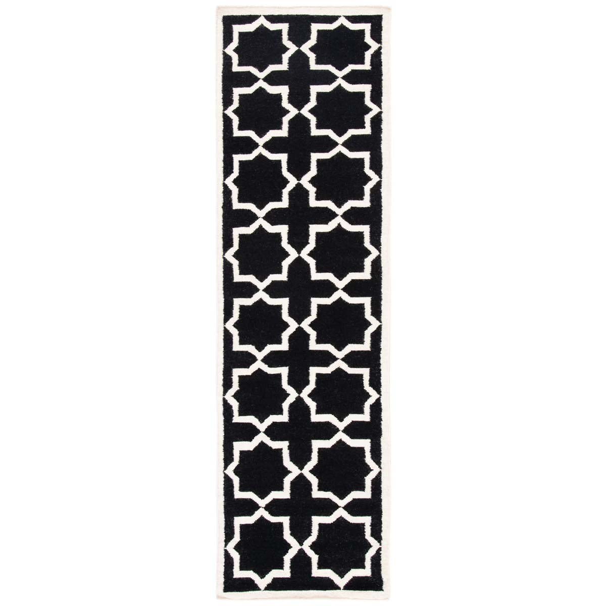 Safavieh Dhurries 549 Rug, DHU549 - Black / Ivory