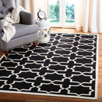 Safavieh Dhurries 549 Rug, DHU549 - Black / Ivory