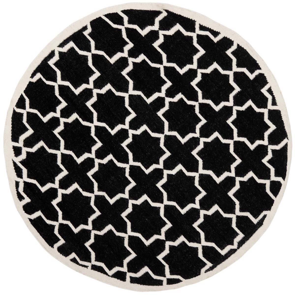 Safavieh Dhurries 549 Rug, DHU549 - Black / Ivory