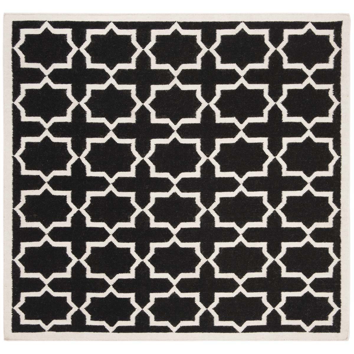 Safavieh Dhurries 549 Rug, DHU549 - Black / Ivory