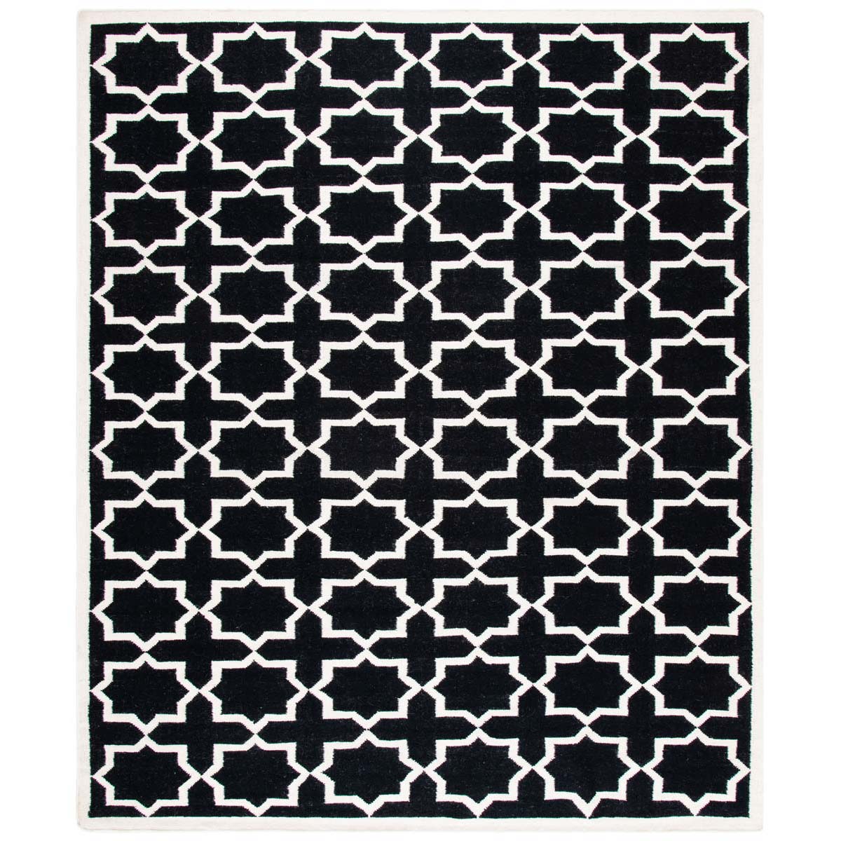 Safavieh Dhurries 549 Rug, DHU549 - Black / Ivory