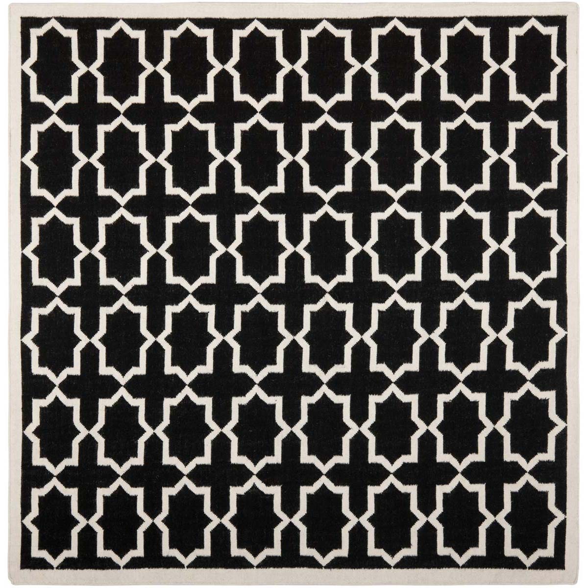 Safavieh Dhurries 549 Rug, DHU549 - Black / Ivory