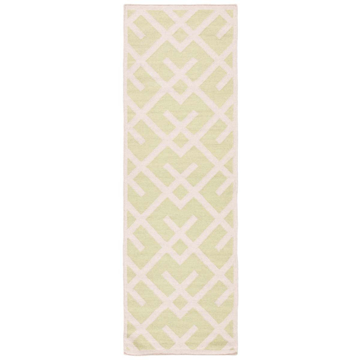 Safavieh Dhurries 552 Rug, DHU552 - Light Green / Ivory