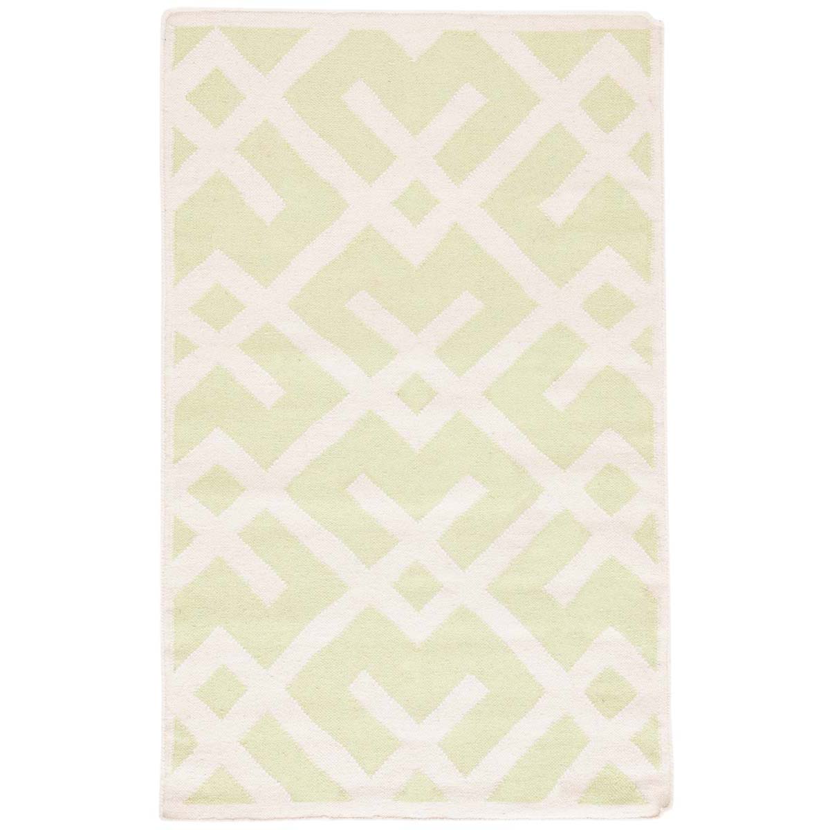 Safavieh Dhurries 552 Rug, DHU552 - Light Green / Ivory