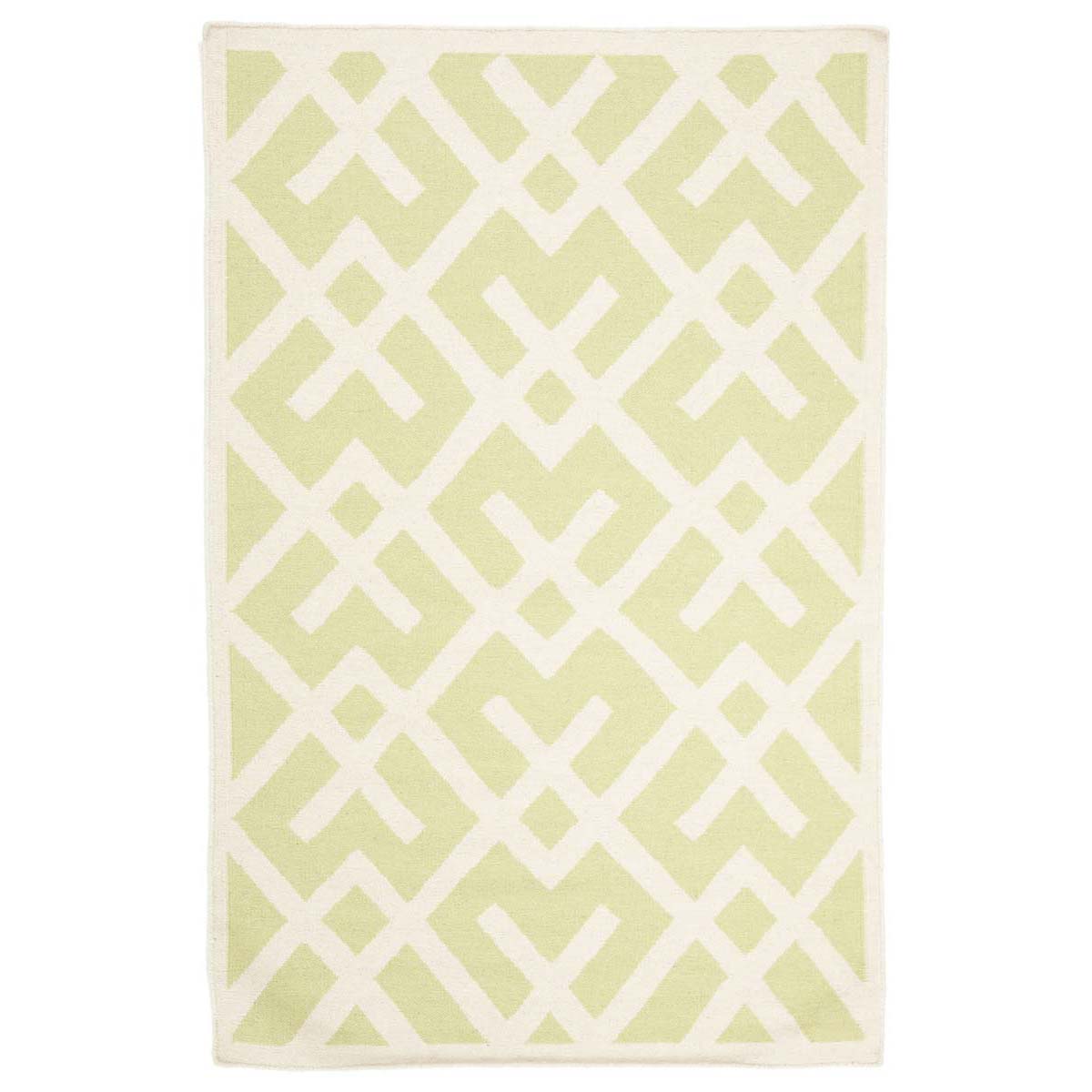 Safavieh Dhurries 552 Rug, DHU552 - Light Green / Ivory