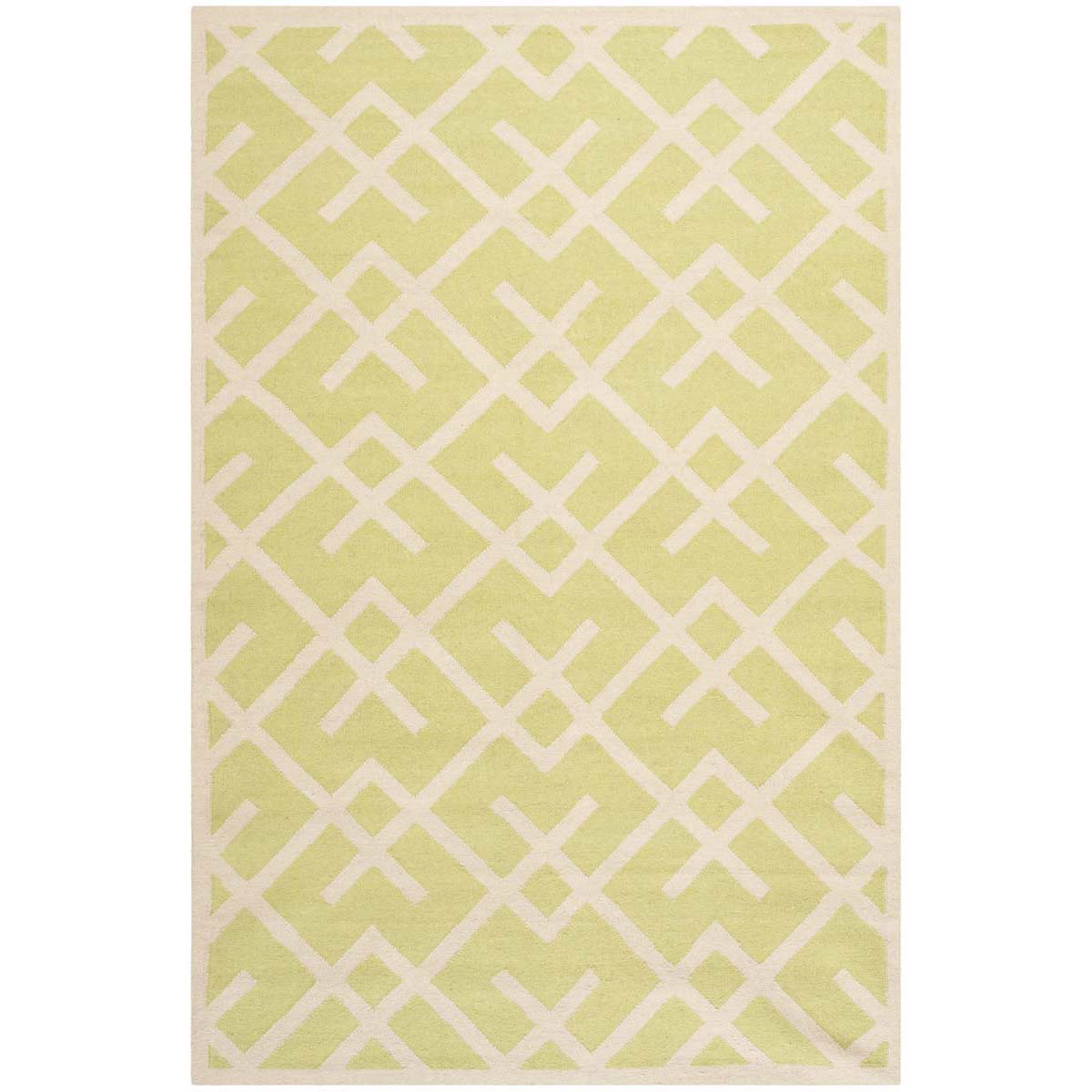 Safavieh Dhurries 552 Rug, DHU552 - Light Green / Ivory