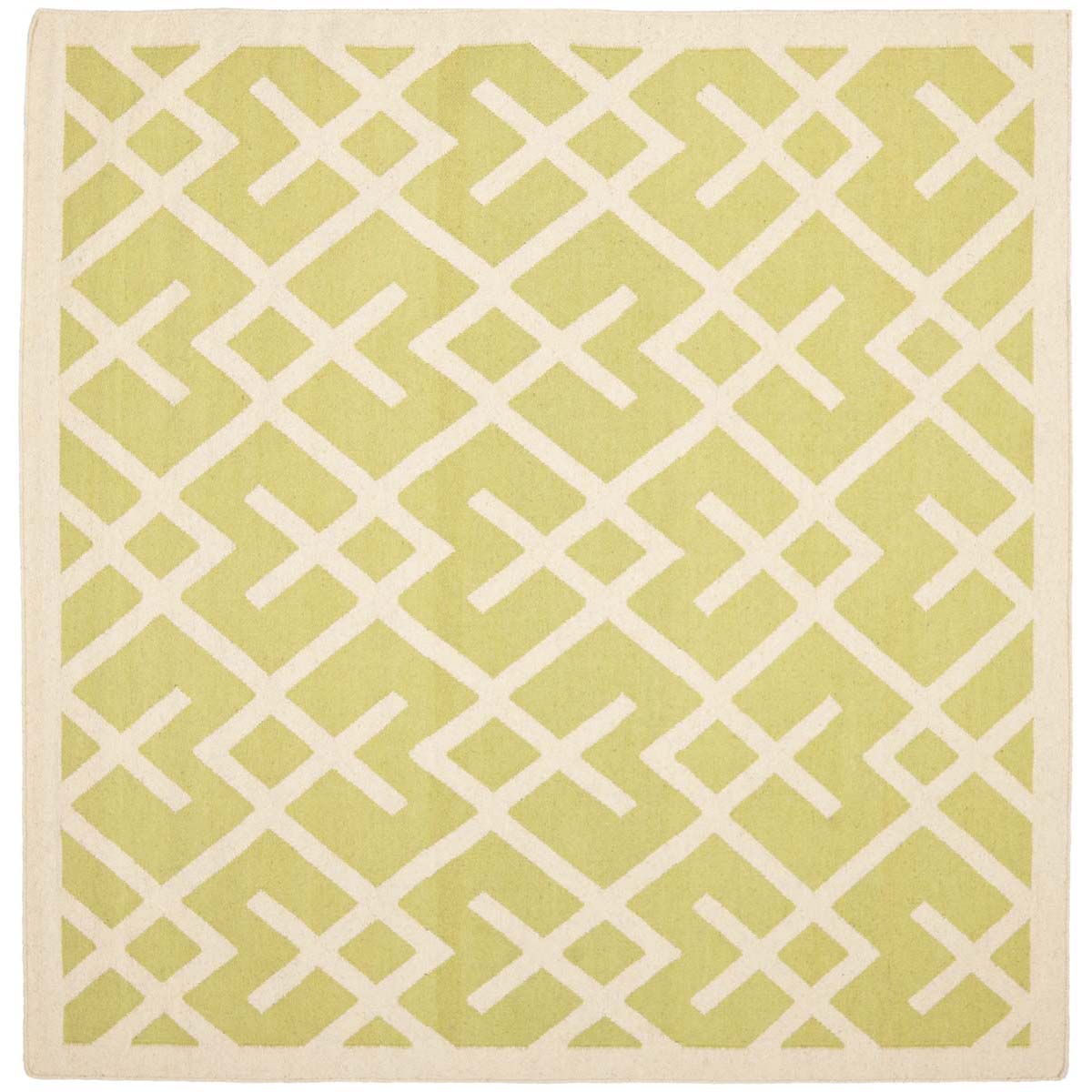 Safavieh Dhurries 552 Rug, DHU552 - Light Green / Ivory