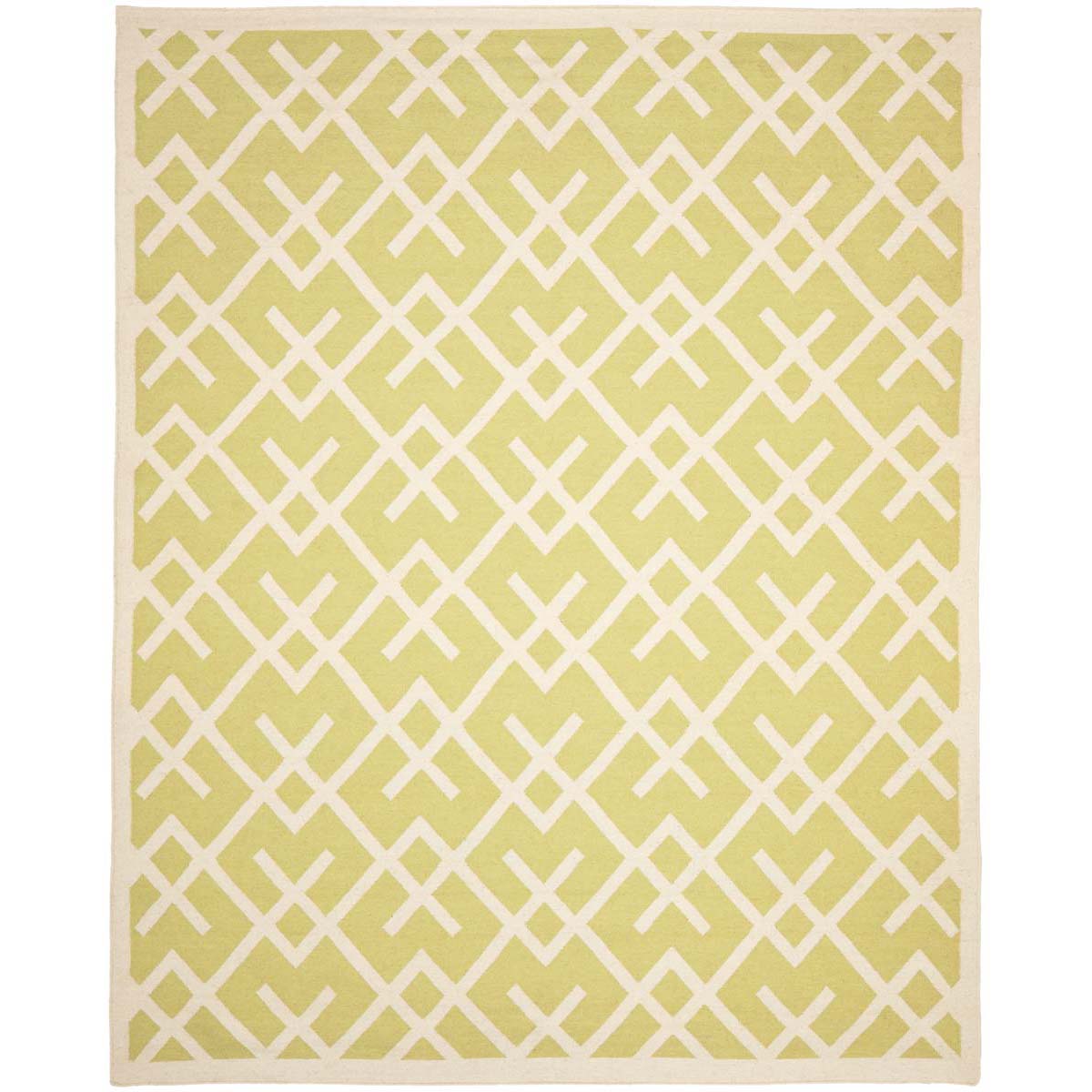 Safavieh Dhurries 552 Rug, DHU552 - Light Green / Ivory