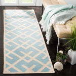 Safavieh Dhurries 552 Rug, DHU552 - Light Blue / Ivory