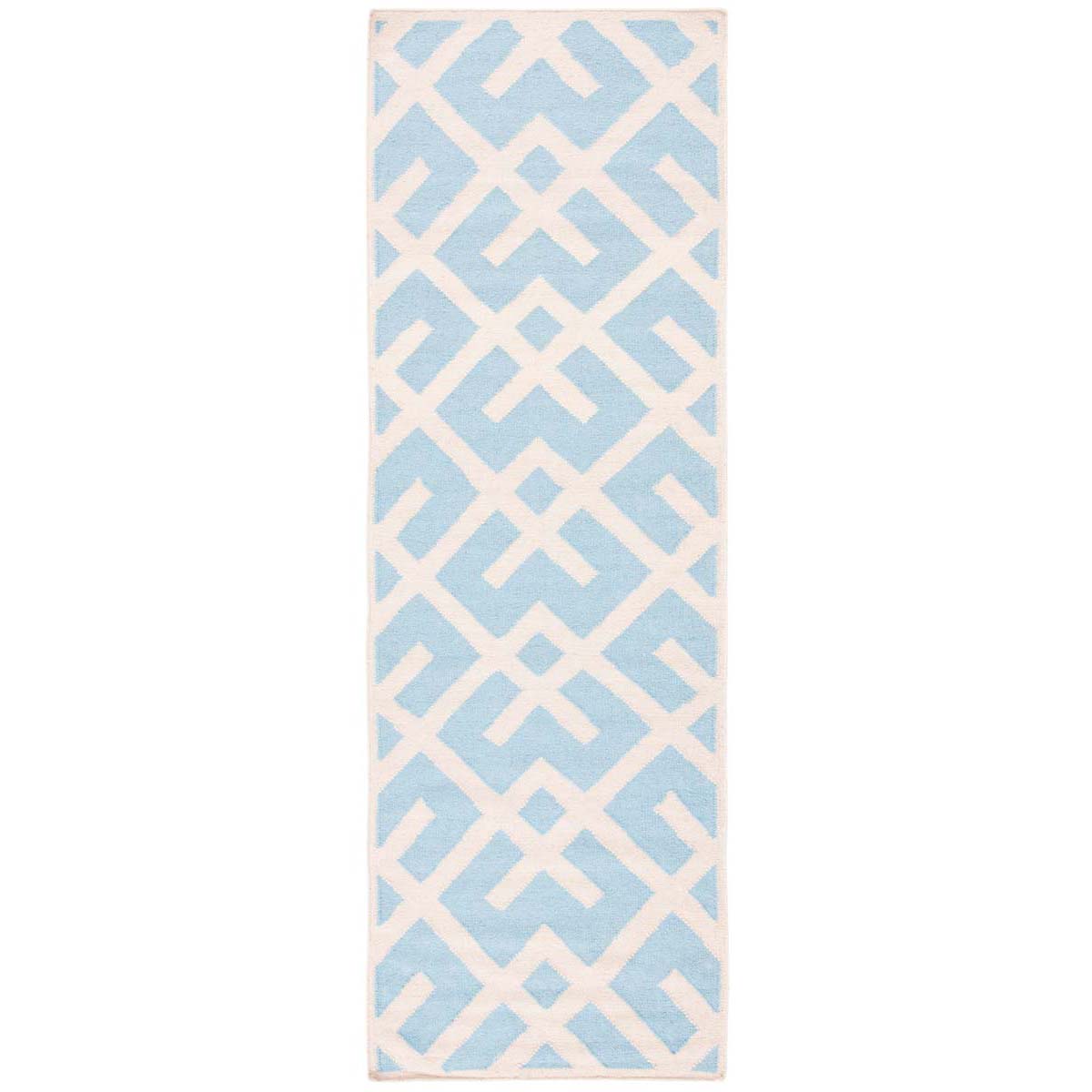 Safavieh Dhurries 552 Rug, DHU552 - Light Blue / Ivory