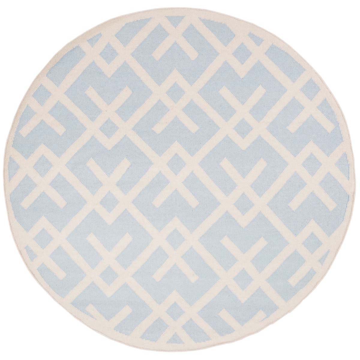 Safavieh Dhurries 552 Rug, DHU552 - Light Blue / Ivory