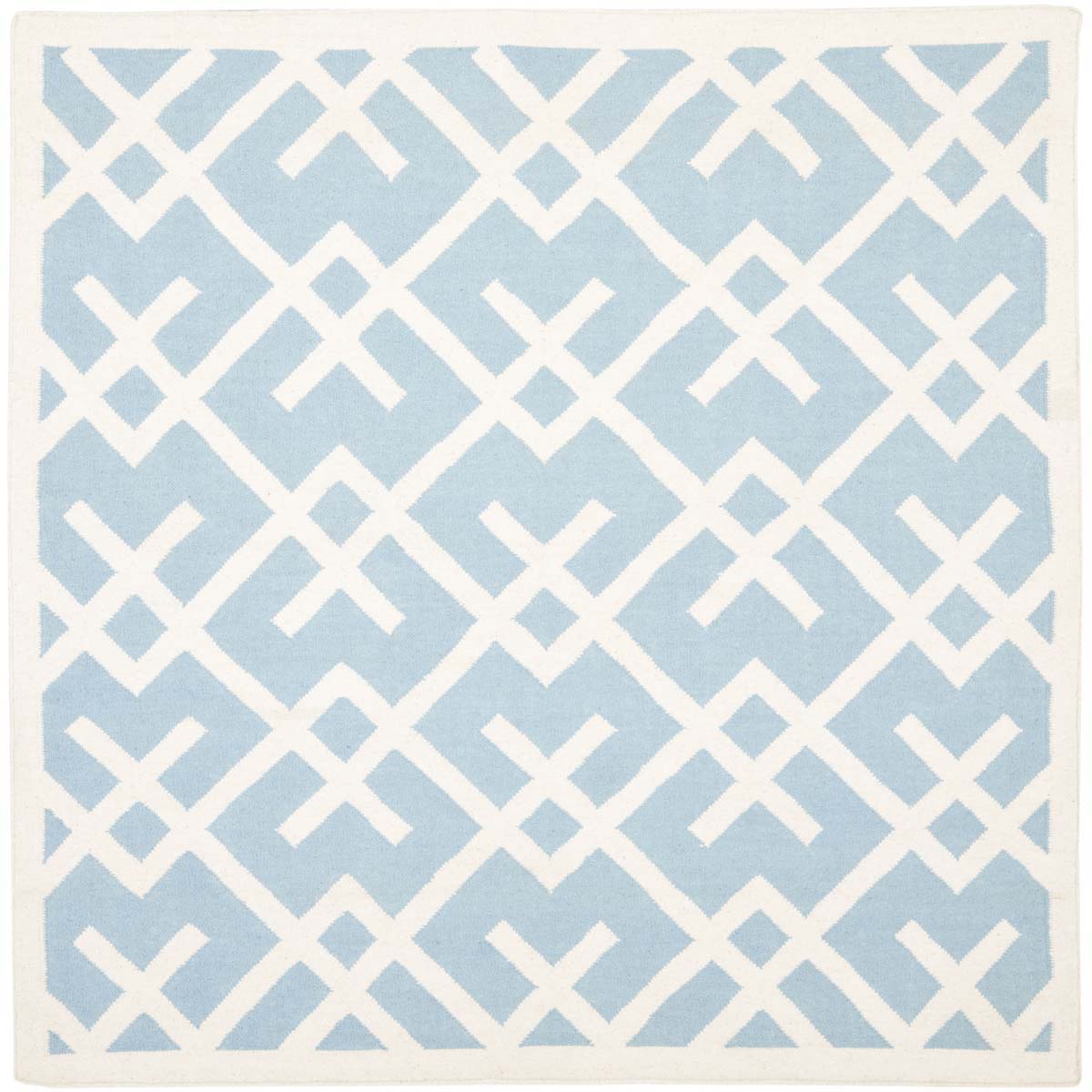 Safavieh Dhurries 552 Rug, DHU552 - Light Blue / Ivory