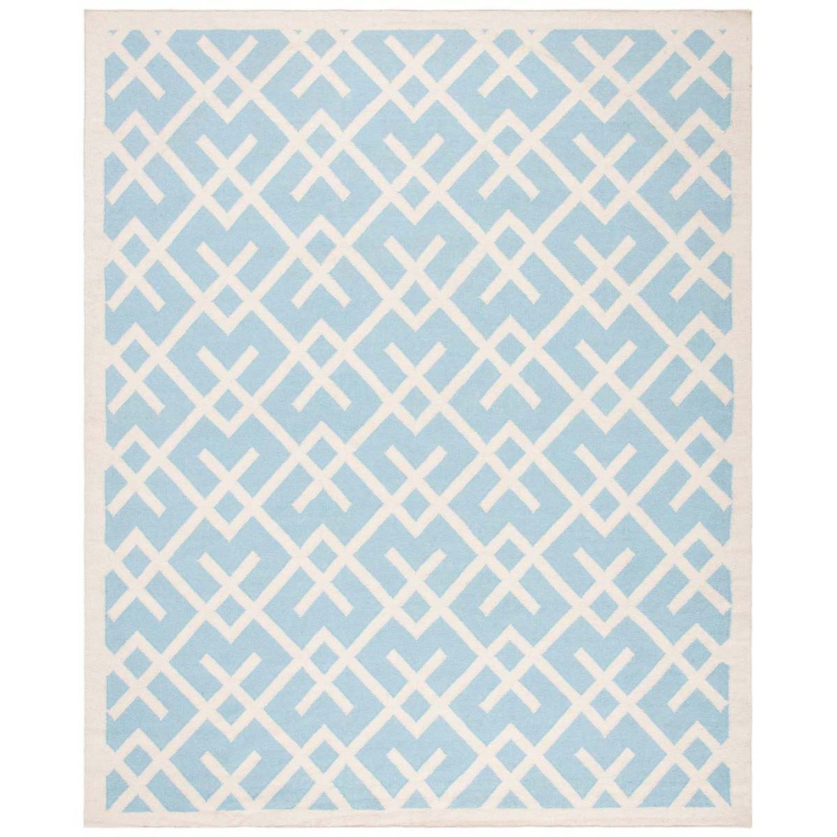 Safavieh Dhurries 552 Rug, DHU552 - Light Blue / Ivory