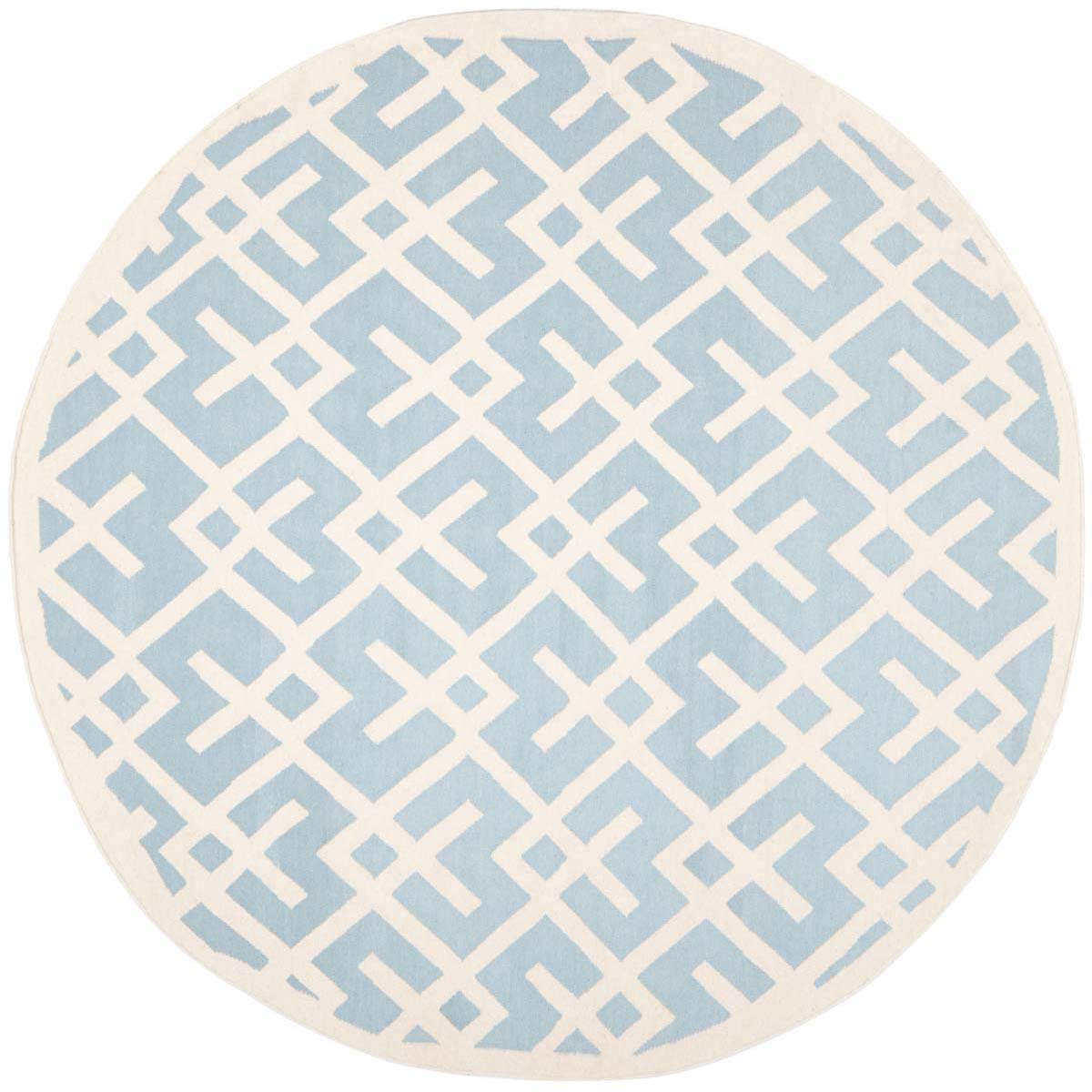 Safavieh Dhurries 552 Rug, DHU552 - Light Blue / Ivory