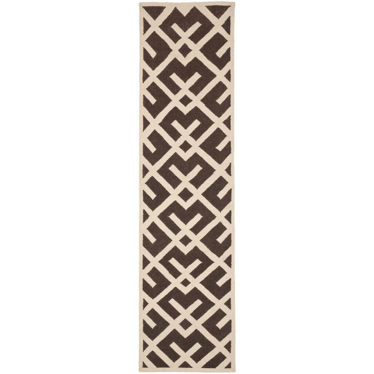 Safavieh Dhurries 552 Rug, DHU552 - Brown / Ivory