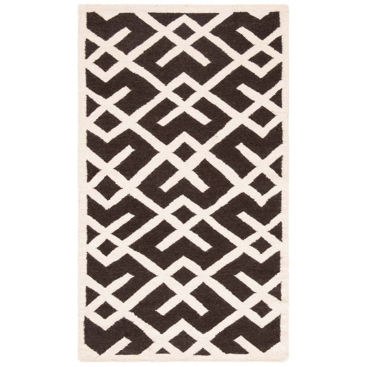 Safavieh Dhurries 552 Rug, DHU552 - Brown / Ivory