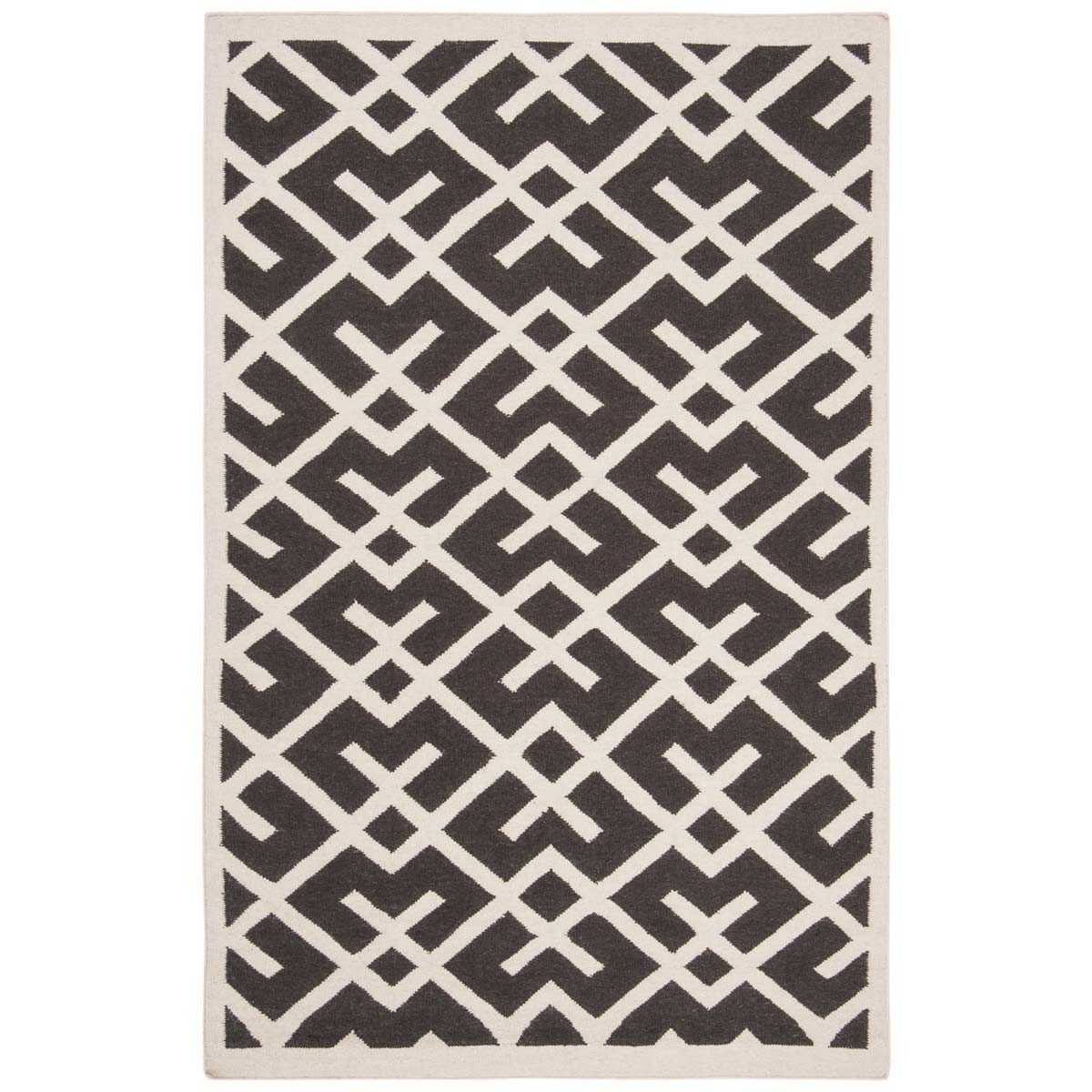 Safavieh Dhurries 552 Rug, DHU552 - Brown / Ivory