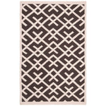 Safavieh Dhurries 552 Rug, DHU552 - Brown / Ivory