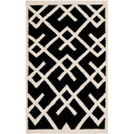 Safavieh Dhurries 552 Rug, DHU552 - Black / Ivory