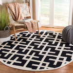 Safavieh Dhurries 552 Rug, DHU552 - Black / Ivory