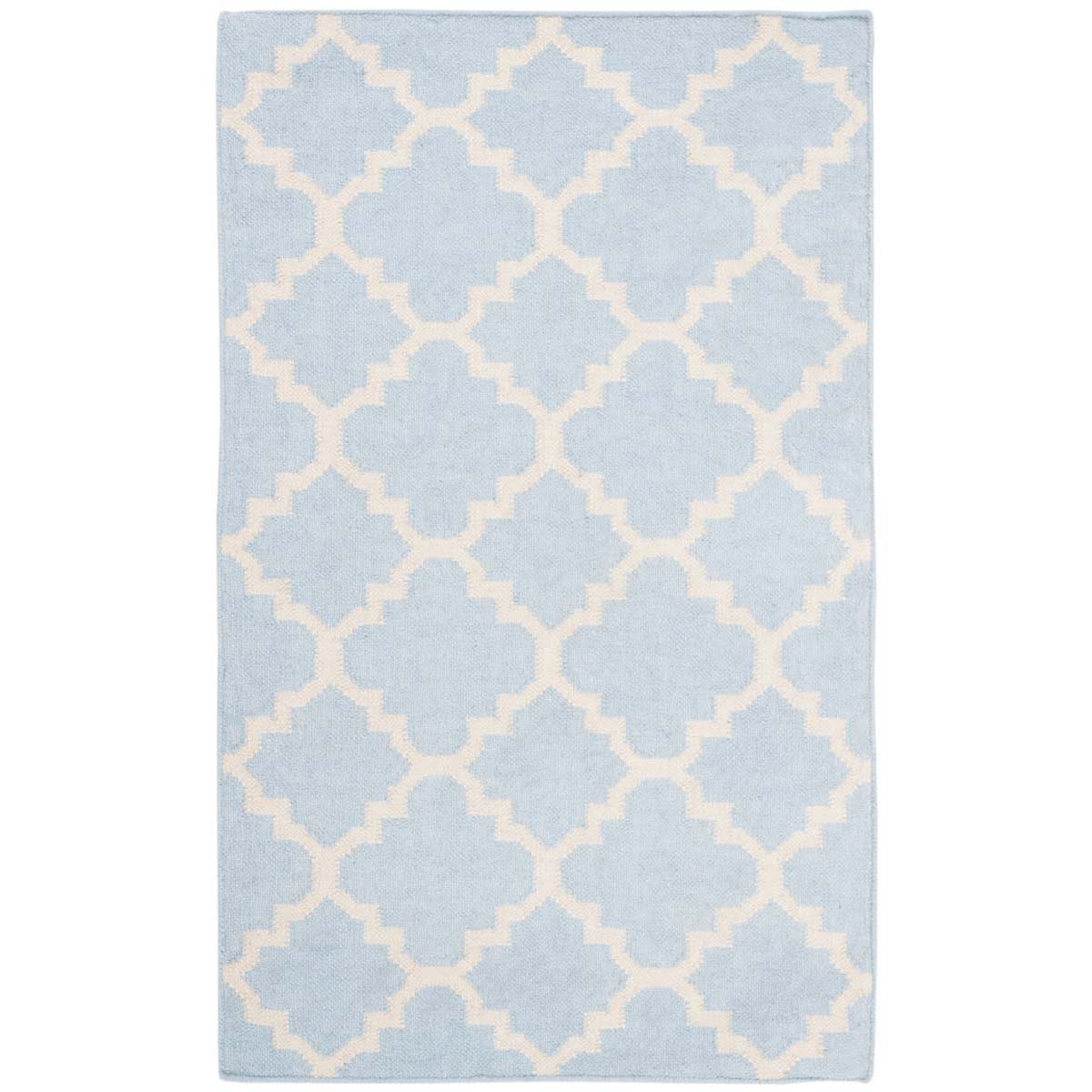 Safavieh Dhurries 554 Rug, DHU554 - Light Blue / Ivory