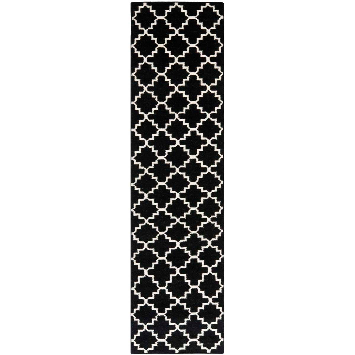 Safavieh Dhurries 554 Rug, DHU554 - Black / Ivory