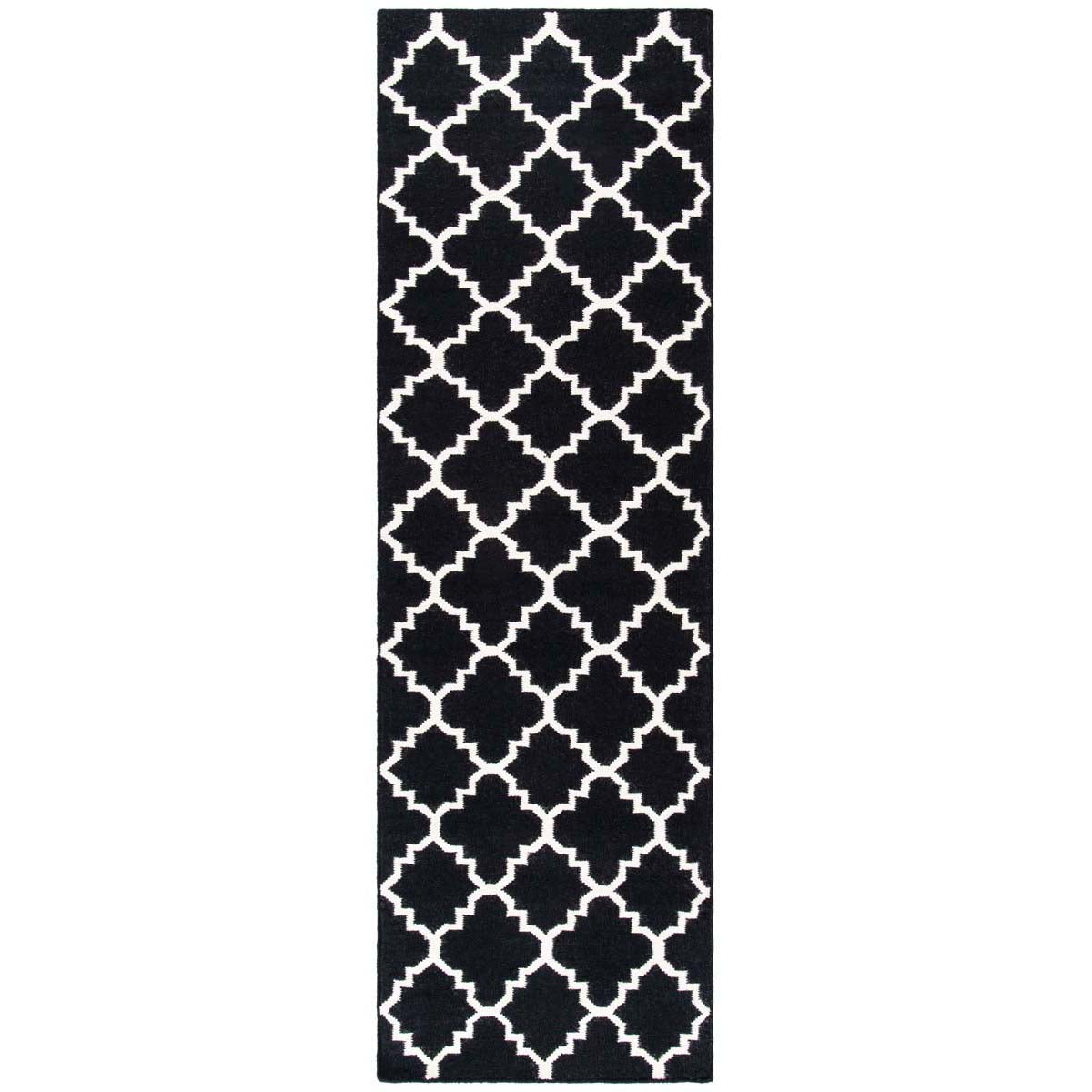 Safavieh Dhurries 554 Rug, DHU554 - Black / Ivory