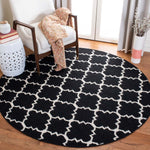 Safavieh Dhurries 554 Rug, DHU554 - Black / Ivory