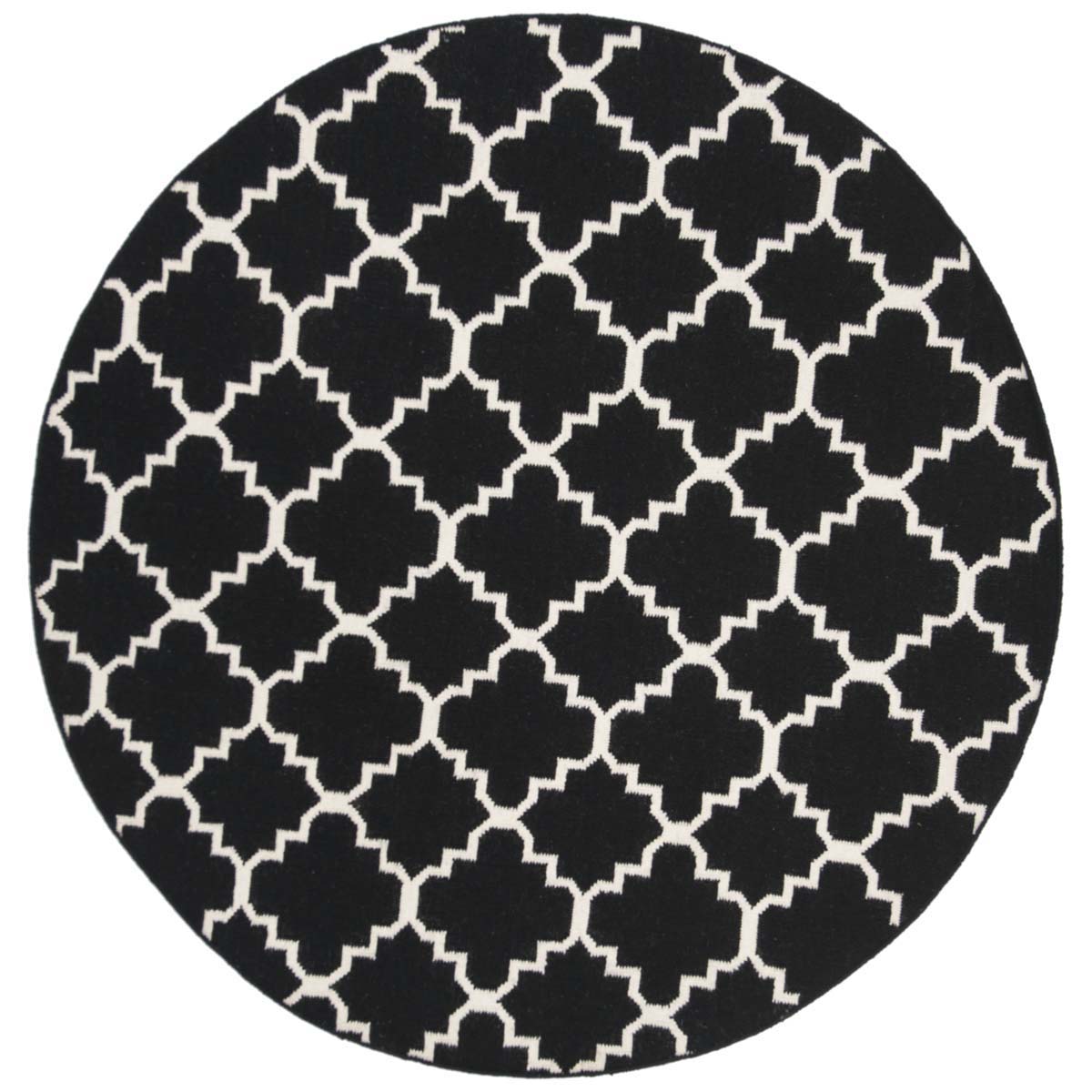 Safavieh Dhurries 554 Rug, DHU554 - Black / Ivory